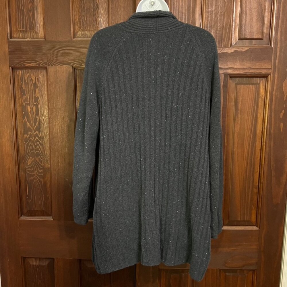 Croft & Barrow Super Soft Blue Ribbed Open Front Cardigan - Picture 4 of 6